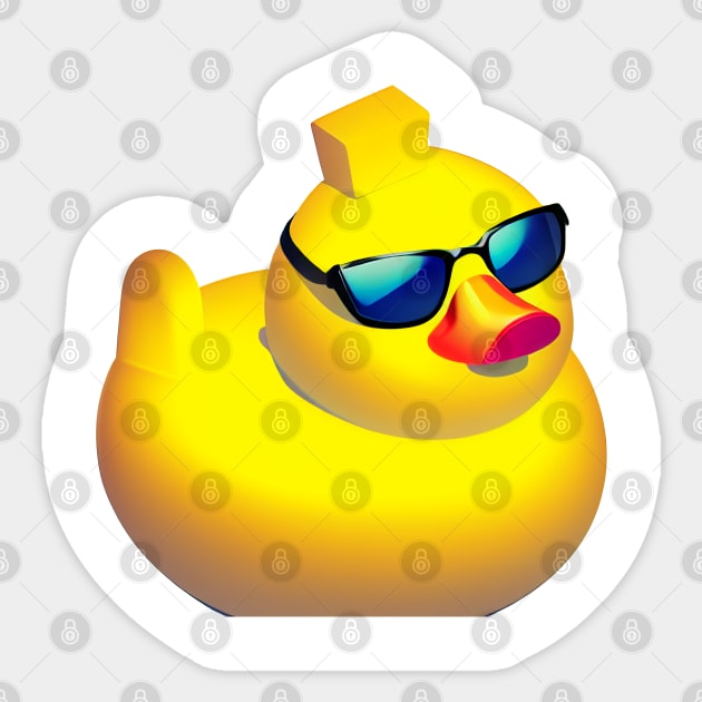 Rubber Duck with Sunglasses Sticker by BAYFAIRE